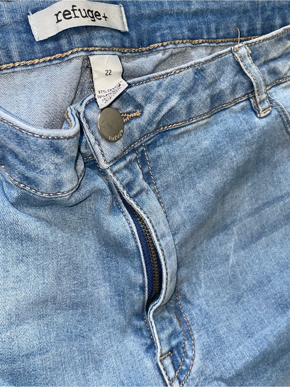 refuge Light Blue skinny Women's Jeans size 22 plus size - Picture 5 of 6